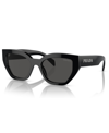 Prada Womens Black Pr A09s Butterfly-frame Acetate Sunglasses In Black