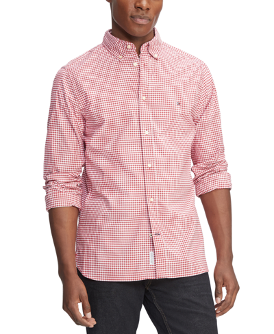Tommy Hilfiger Men's 1985 Regular-fit Gingham Check Button-down Shirt In Teaberry Blossom
