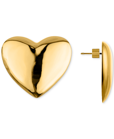 Oma The Label Vintage Heart Statement Stud Earrings In Gold Tone