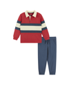 ANDY & EVAN INFANT BOYS COLOR BLOCKED RUGBY SET