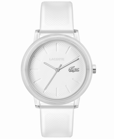 Lacoste Unisex L.12.12 Quartz White Semi-transparent Silicone Strap Watch 42mm