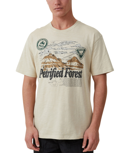 Cotton On Men's Loose Fit Art T-shirt In Pale Sand,petrified Forest