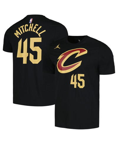 Jordan Men's  Donovan Mitchell Black Cleveland Cavaliers 2022/23 Statement Edition Name And Number T-