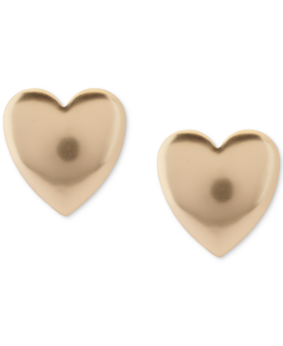 Lucky Brand Puffy Heart Statement Button Earrings In Gold
