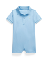 Polo Ralph Lauren Baby Boys Soft Cotton Polo Shortall In Blue Lagoon