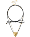 OMA THE LABEL HEART CHAIN & CORD PENDANT NECKLACE, 20-1/2" + 3" EXTENDER