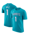 Nike Men's  Lamelo Ball Teal Charlotte Hornets Icon 2022/23 Name And Number T-shirt In Teal