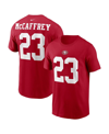 Nike Men's  Christian Mccaffrey Scarlet San Francisco 49ers Player Name And Number T-shirt In Scarlet