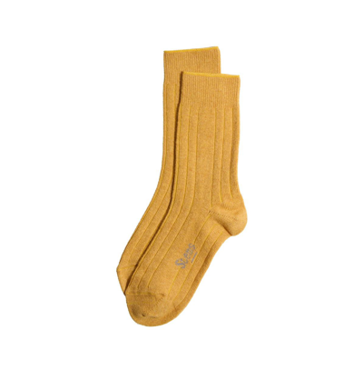 Stems Luxe Merino Wool & Cashmere Blend Crew Socks In Ochre