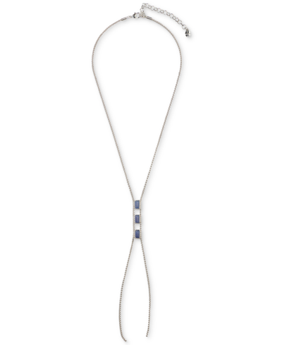Lucky Brand Silver-tone Triple Stone Lariat Necklace, 18" + 3" Extender