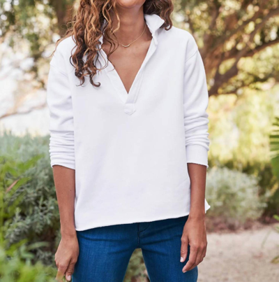 Frank & Eileen Heritage Jersey Popover Henley In White