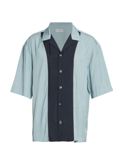 Dries Van Noten Men's Curbank Short-sleeve Shirt In Light Blue