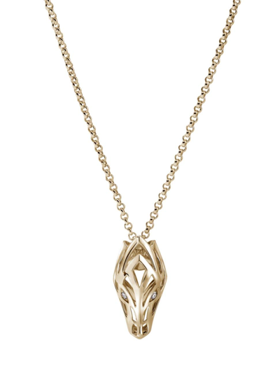 John Hardy Women's Naga Dragon 14k Yellow Gold & 0.04 Tcw Diamond Pendant Necklace
