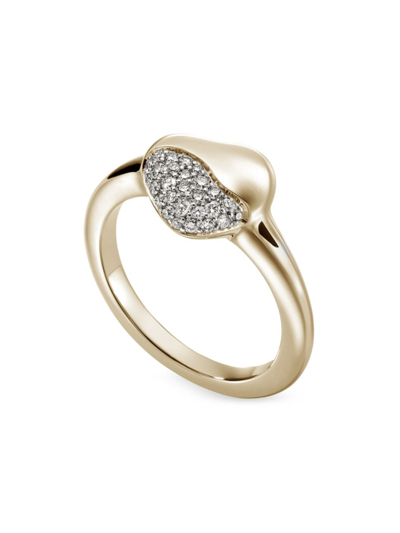 John Hardy Women's Pebble 14k Yellow Gold & 0.22 Tcw Diamond Heart Ring