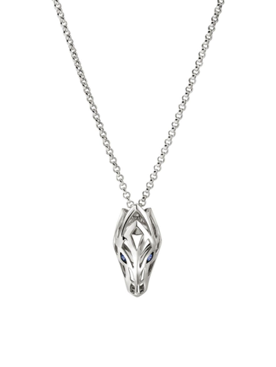 John Hardy Women's Naga Dragon Sterling Silver & Blue Sapphire Pendant Necklace In Blue/silver