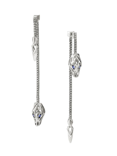 John Hardy Women's Naga Dragon Sterling Silver & Blue Sapphire Asymmetric Drop Earrings