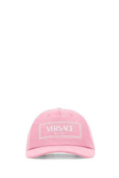 Versace Barocco Pattern Baseball Cap In Pink