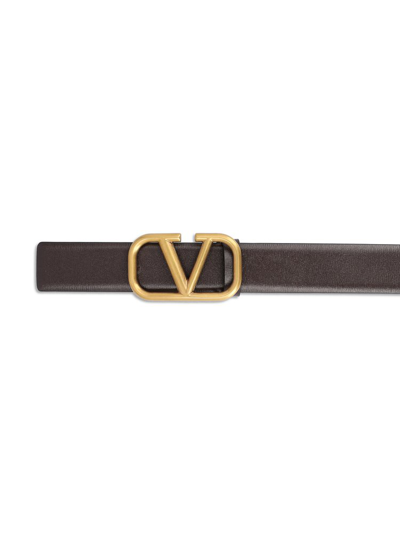 Valentino Garavani Vlogo Signature Belt In Bitter_chocolate