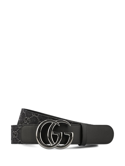 Gucci Logo Plaque Belts In Black