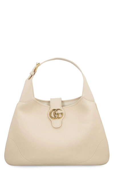 Gucci Aphrodite Leather Shoulder Bag In Panna