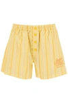 ETRO STRIPED SHORTS WITH LOGO EMBROIDERY
