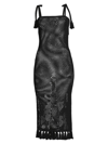 Cinq À Sept Women's A La Plage Kerry Fringe Net Cover-up Dress In Black