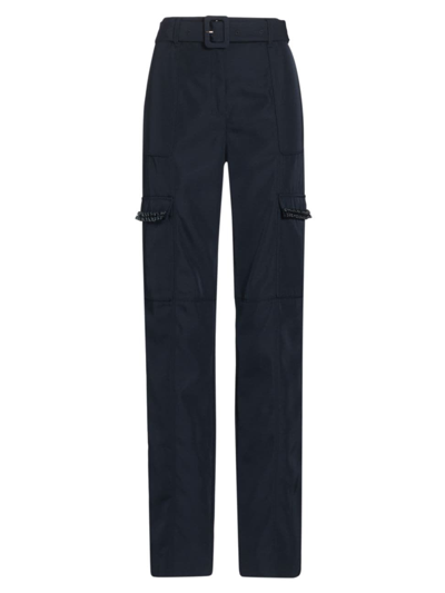Cinq À Sept Porsha Belted Straight-leg Cargo Trousers In Navy