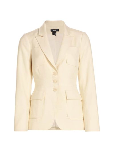 Paige Women's Sania Three-button Blazer In Ivory Tonal