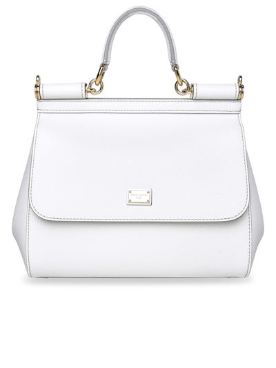 Dolce & Gabbana Woman  Small White Leather Sicily Bag