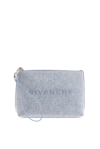 GIVENCHY GIVENCHY LOGO EMBROIDERED DENIM POUCH