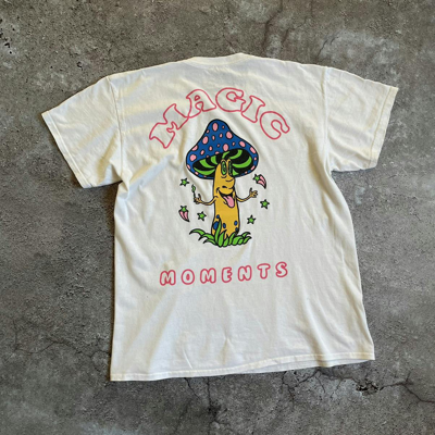 Pre-owned Humor X Vintage Amanita T-shirts Magic Moments Joke 90's Streetstyle In White