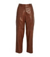 MAX MARA CROPPED LEATHER TROUSERS