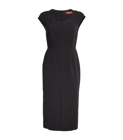 Max Mara Square-neck Midi Dress In Black