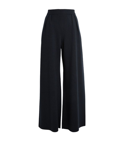 Max Mara Knitted Wide-leg Trousers In Blue