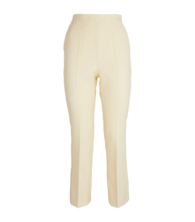 Max Mara Wool-blend Tailored Trousers In White