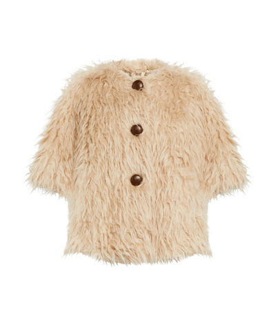 Max Mara Calamo Button-front Cape In Sand