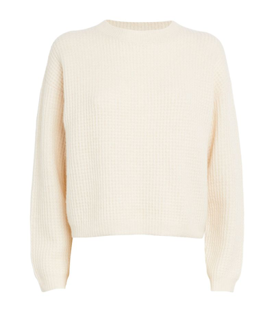 Max Mara Cashmere Waffle-knit Sweater In Neutrals