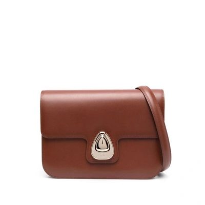 Apc A.p.c. Astra Leather Small Bag In Brown