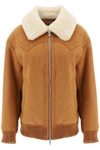 Stand Studio Lillee Eco-shearling Bomber Jacket In Brown