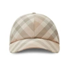 Burberry Check-pattern Eyelet-detailing Cap In Brown/white