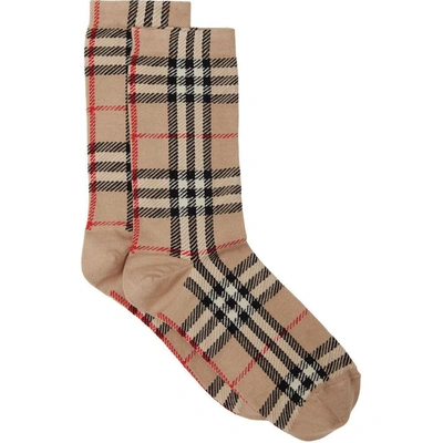 Burberry Socks In Brown/black