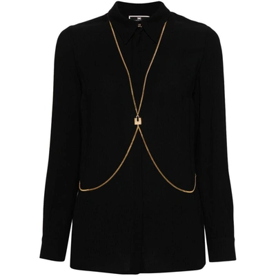 Elisabetta Franchi Body-chain Detail Shirt In Black