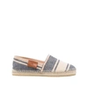 Etro Beige Blue Stripe Detailing Slip-on Shoes In Blue/neutrals