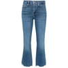 Frame Le Crop Mini Boot Mid-rise Jeans In Blue