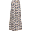 Ganni Snake-print Denim Skirt In Brown/blue