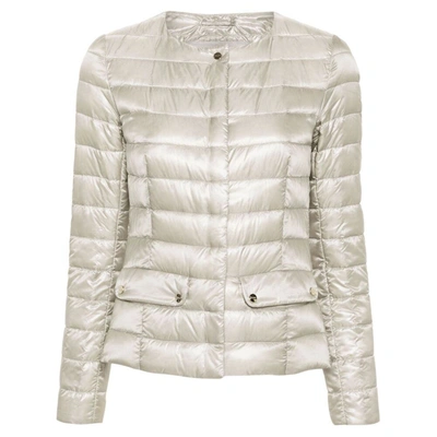 Herno Quilted Crewneck Padded Jacket In Neutrals