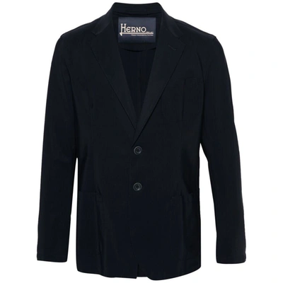 Herno Single-breasted Blazer Jacket In Blue
