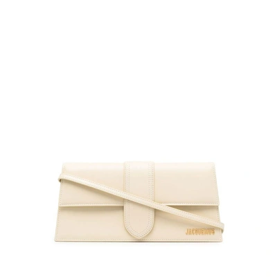 Jacquemus Le Bambino Long Leather Shoulder Bag In Neutrals