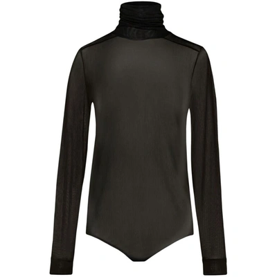 Maison Margiela Four-stitch Sheer Bodysuit In Black