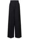 Max Mara Green Cady Leccio Tuxedo Trousers In Navy